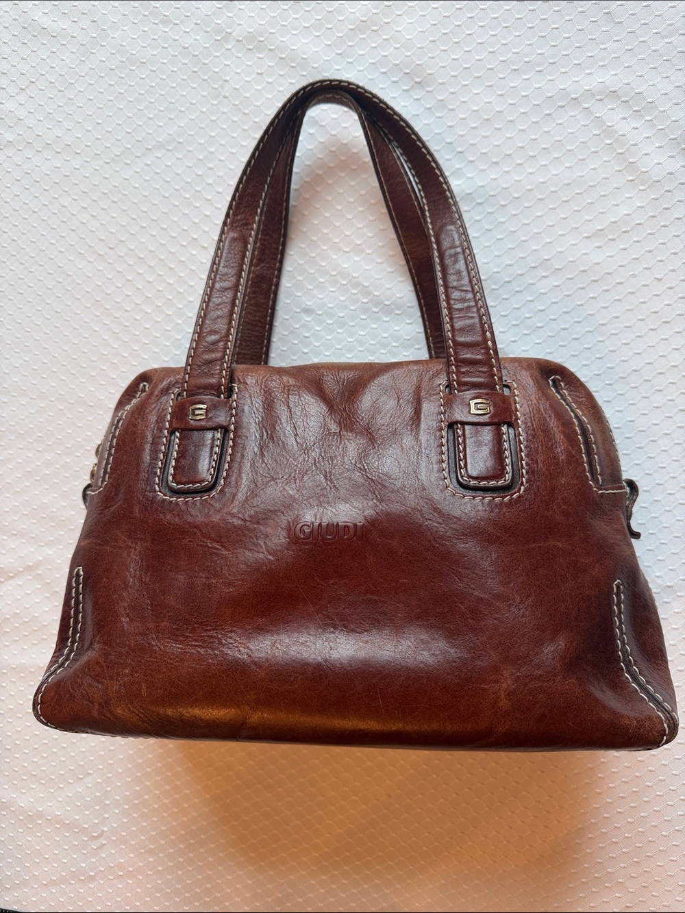 Brown Leather Satchel Handbag